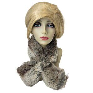 Smoky Fox Faux Fur Loop Scarf Fur Neck Wrap